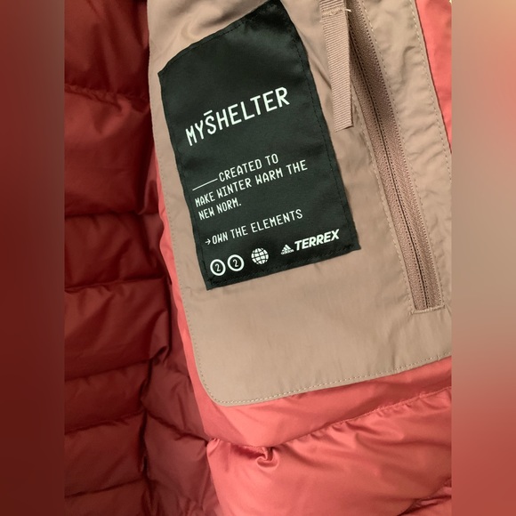 Adidas TERREX MYSHELTER COLD.RDY Down-Fill Jacket Mauve HG3163 Women Size S $350 - Picture 4 of 11